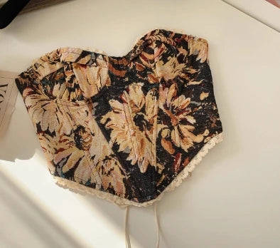 Slimming Parisian Corset Tanks Top Elegant Basic Crop Top  Women Bustier