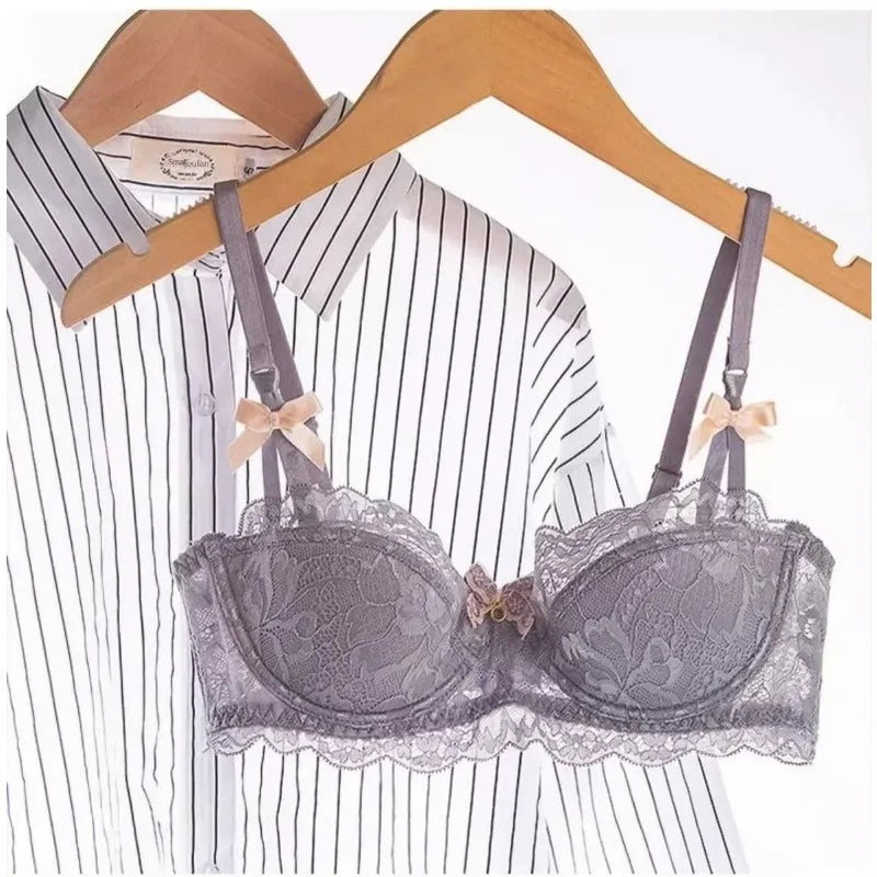 The Versailles Rabbit Ear Lace Bra Set | Half-Cup Push-Up Underwire | French Lace | Parisian Princess
