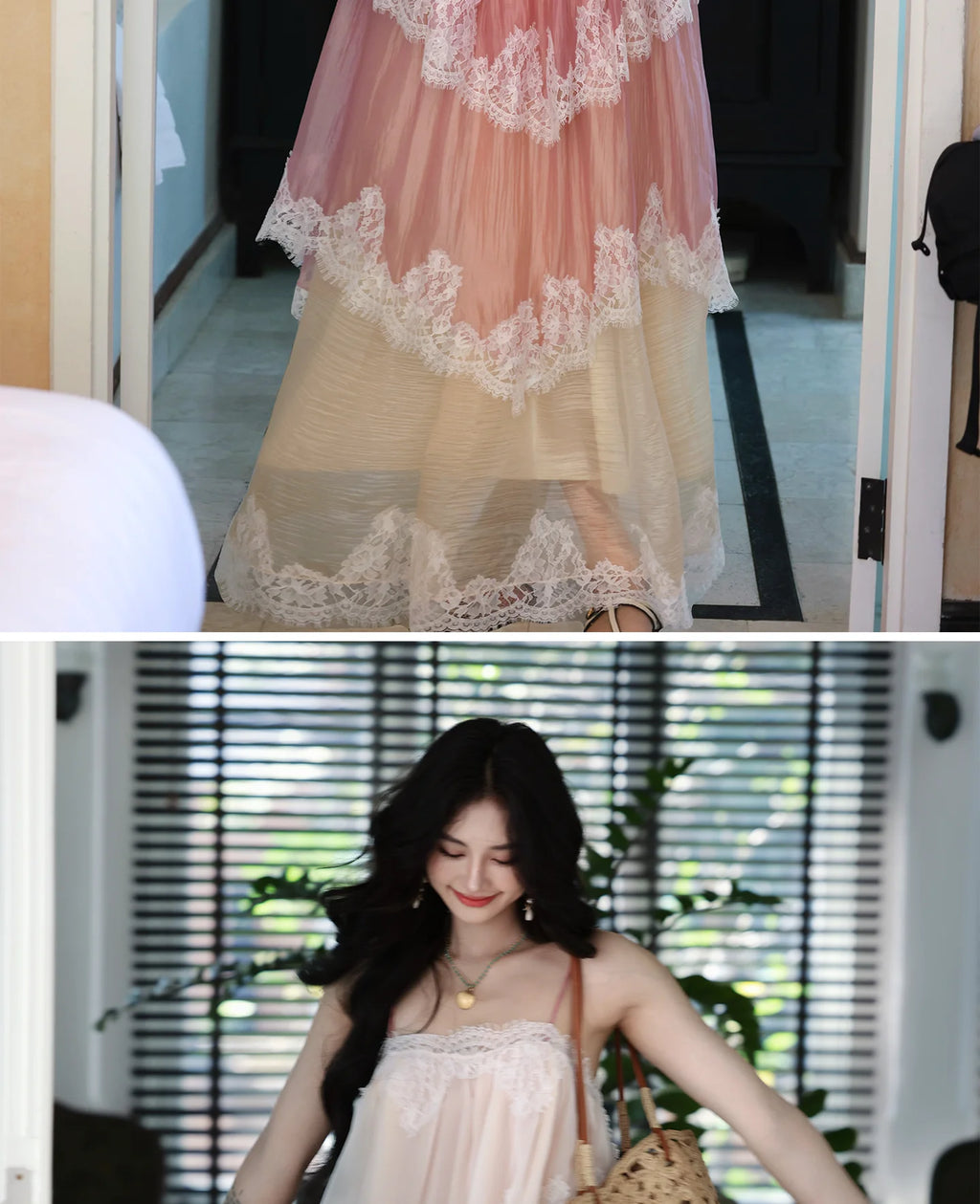 The Chantilly Gradient Lace Gown | Strapless Heavily Embellished Maxi | Vintage Gathered Skirt | Parisian Princess