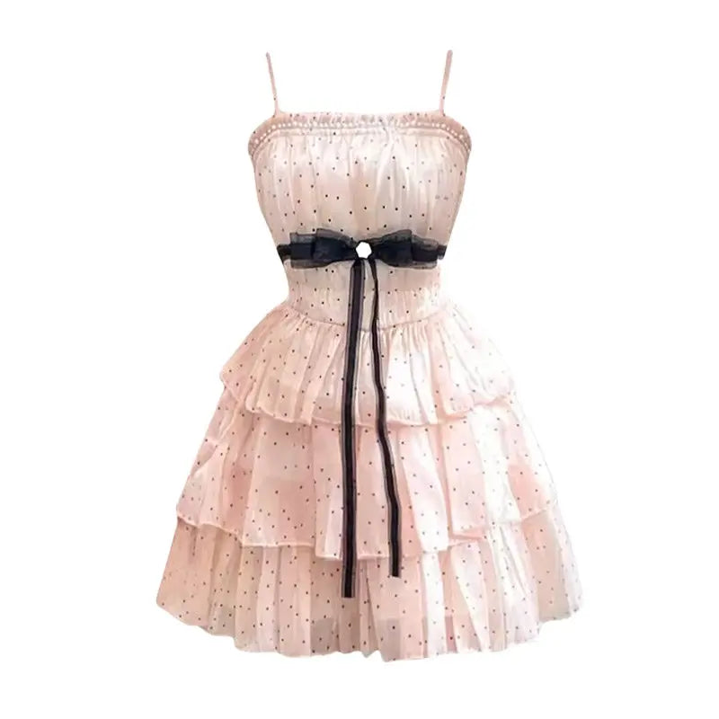 The Madeleine Pink Polka Dot Manteau | Parisian Bow Evening Mini | French Heritage A-Line Frock | 2026 Spring-Summer Atelier Collection