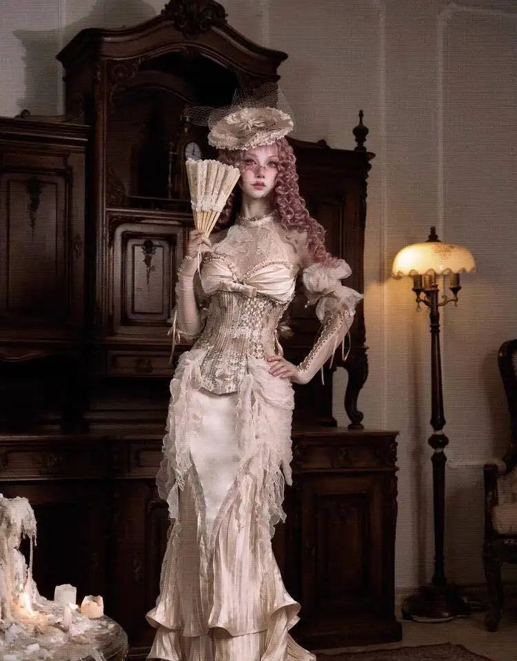 Goddess of Love Venus Lolita Women's Parisian Rococo Retro Elegance Dress Spooky Medieval Sexy Ghost Zombie Dress