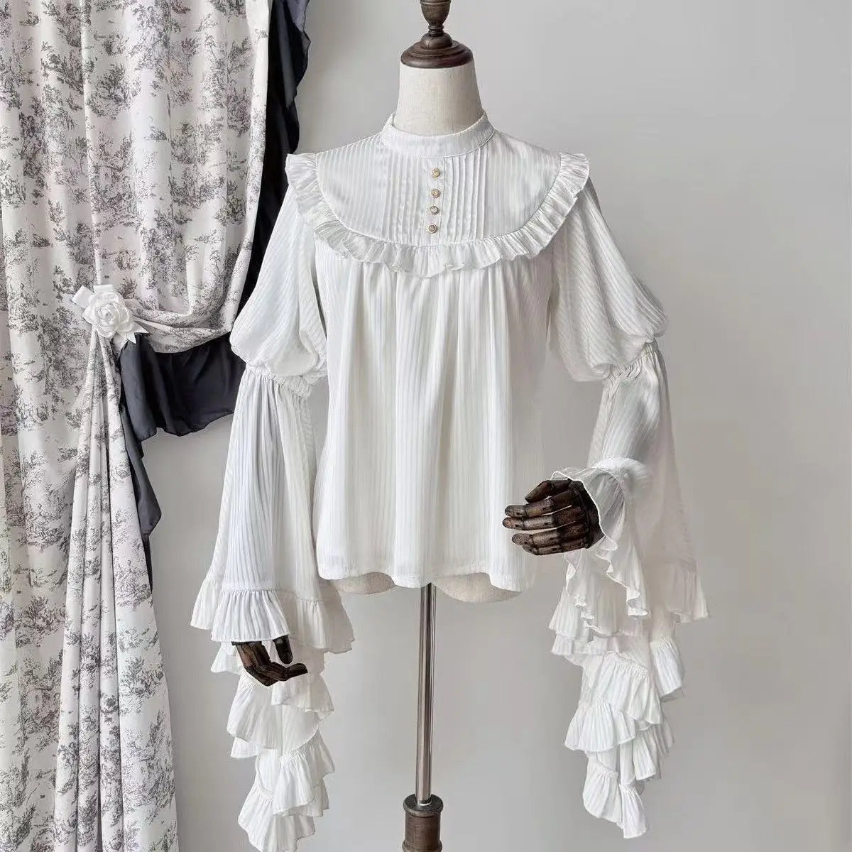 Niche Gothic Style Lolita Skirt Dark Black Wave Flower Edge Women Banquet Gown Vintage Halloween Carnival Event Cosplay Costume