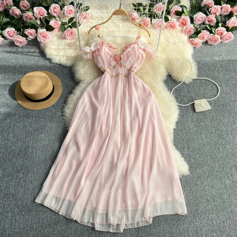 The Romantic "Enchanted" French Long Dress | Sweet Fairy Birthday Gown & Gentle Romantic Style | Parisian Princess