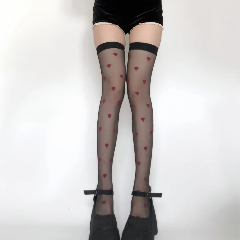 The Pure Desire Silk Stockings | French Lolita Sheer Over-Knee Socks | Sweet High-JK White Hosiery | Parisian Princess