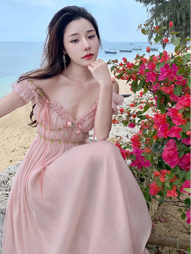 The Romantic "Enchanted" French Long Dress | Sweet Fairy Birthday Gown & Gentle Romantic Style | Parisian Princess