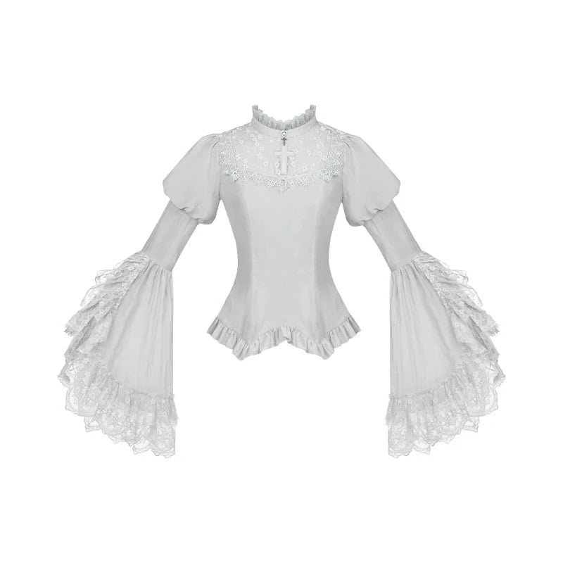 Gothica Signature Long Split Dress New Womens French Elegant Court Style Heavy Industry Lolita Dress Fishbone Corset Skirt Shirt Set