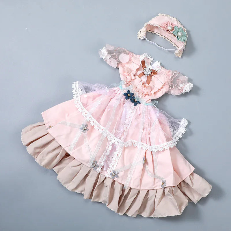 The Palais Doll Gown | 1/3 BJD Lolita Style Palace Skirt | 60cm Female Doll Dress & Accessories | Parisian Princess
