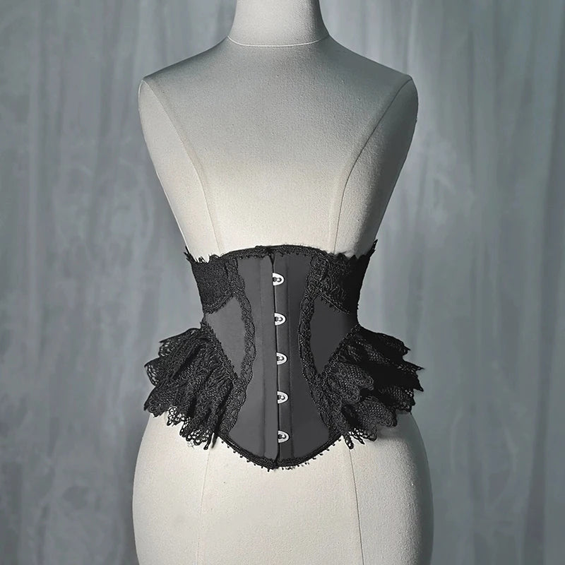 Women Fancy Corset Underbust Luxury Lace Bustier Lolita Vintage Bodice Lace Up Boned Waist Trainer Stage Costume Gold Tight Tops