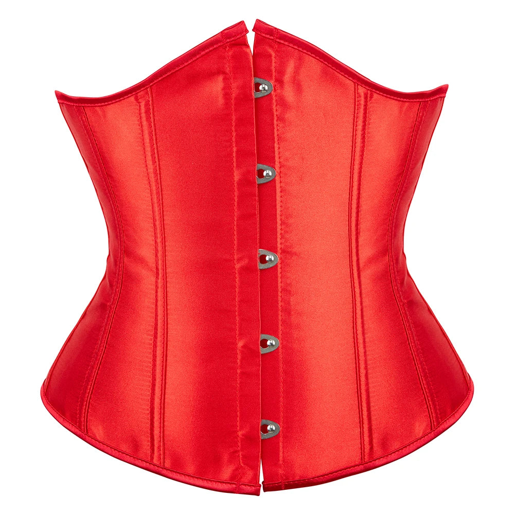 Underbust Corset Sexy Waist Slimming Corset Bustiers Body Shaper for Women Steampunk Lace-up Corset Belt Waist Trainer