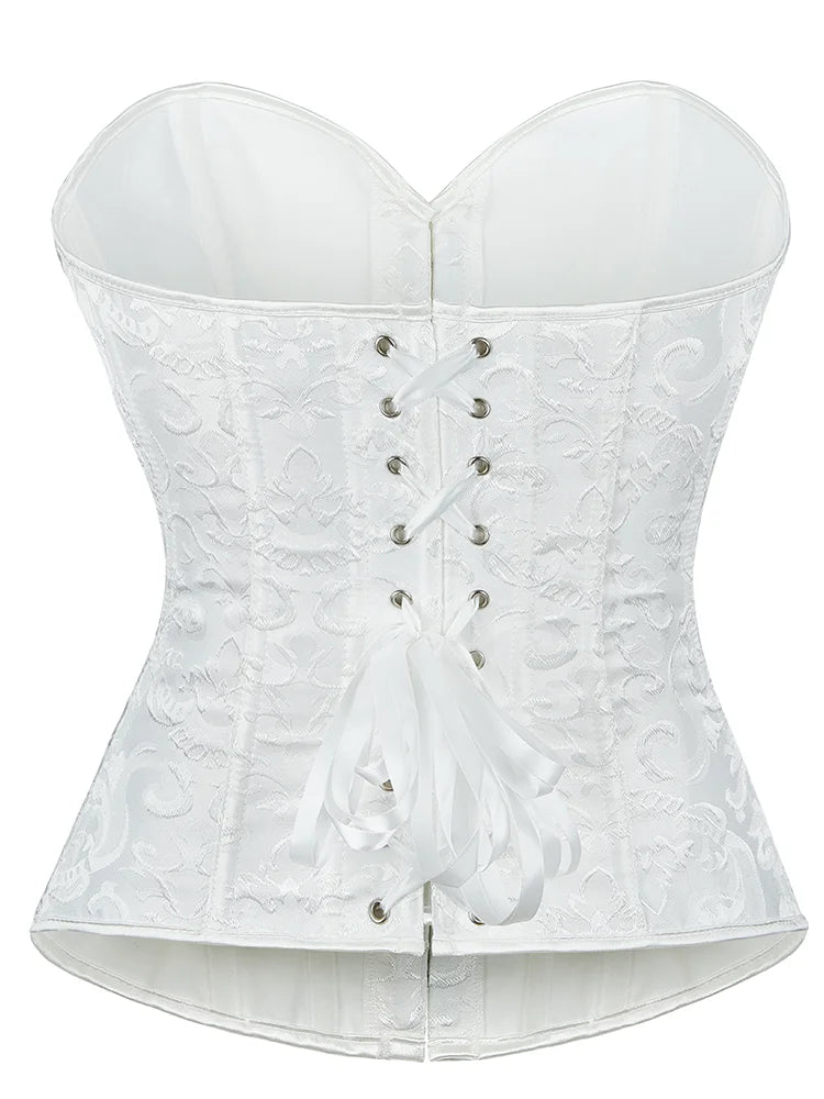 Corset Steel Boned Court Corset Laced Waist Cincher Vintage Shapewear Abdominal Belt Tight Binding