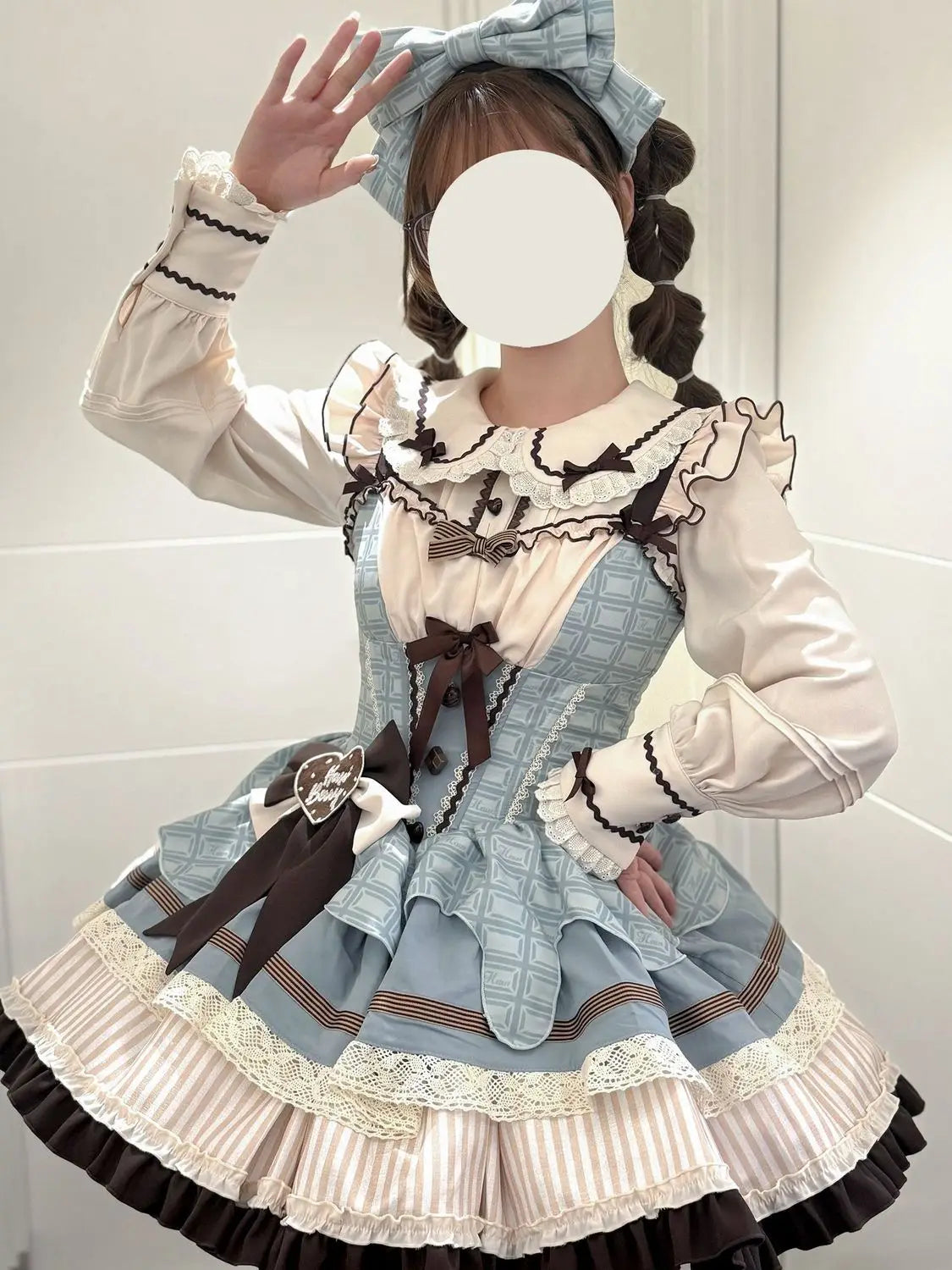 The Amélie Ruffled Chiffon Blouse | V-Neck Puff Sleeve Lolita Shirt | Sweet Parisian Top | Parisian Princess