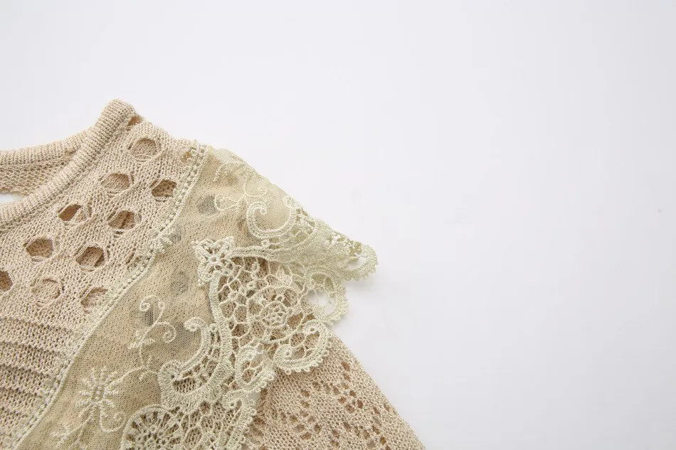 The Versailles Rose Knitted Fishtail | Hand-Embroidered Silk Blend Dress | French V-Neck Gown | Parisian Princess