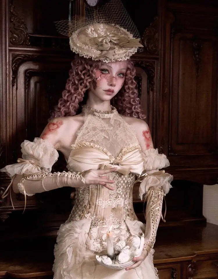 Goddess of Love Venus Lolita Women's Parisian Rococo Retro Elegance Dress Spooky Medieval Sexy Ghost Zombie Dress