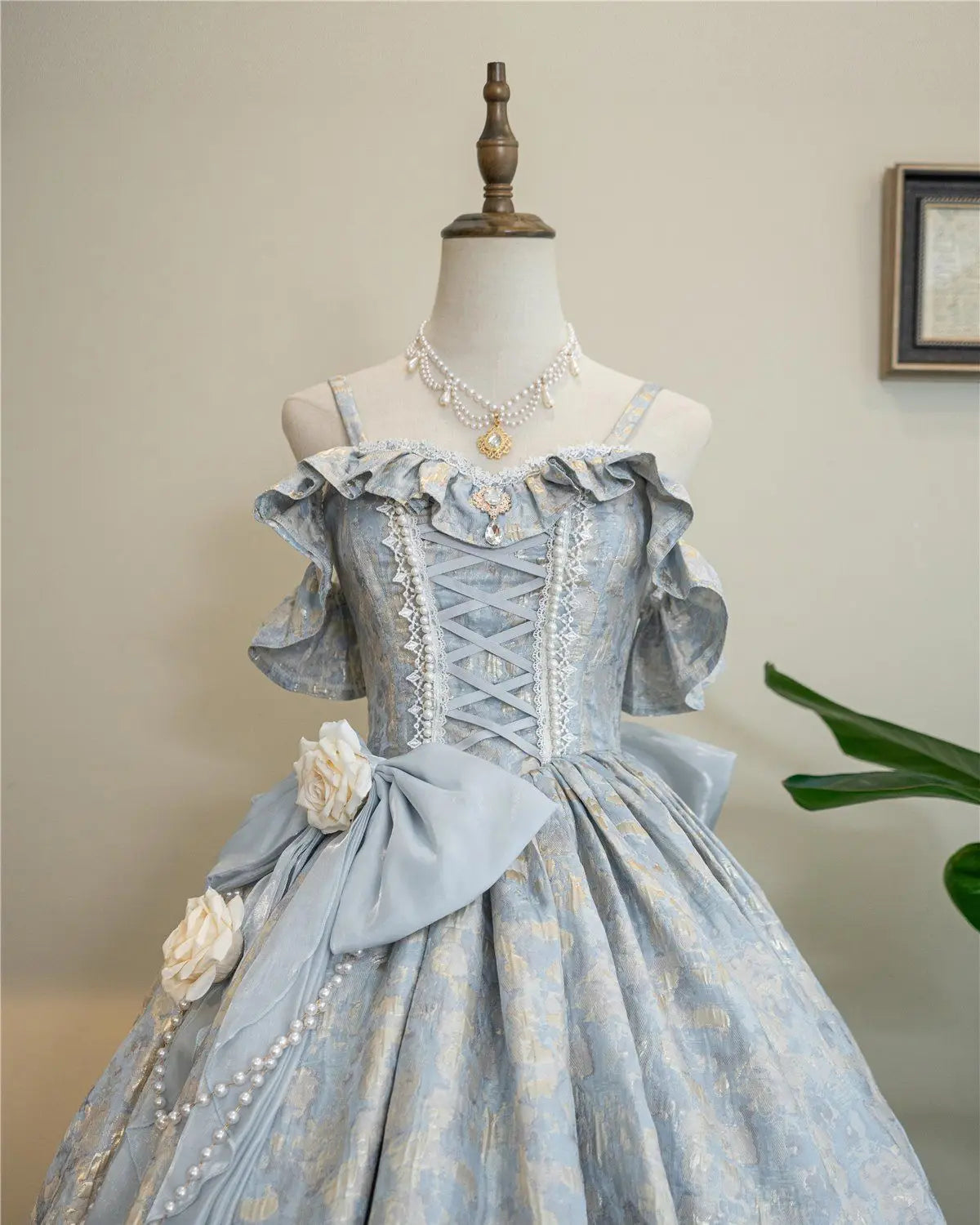 Lolita Original Princess Dress Fashion Sweet Flower Bead High Waist Slim Long Suspender Dress Wedding Gorgeous Adult Party Dress