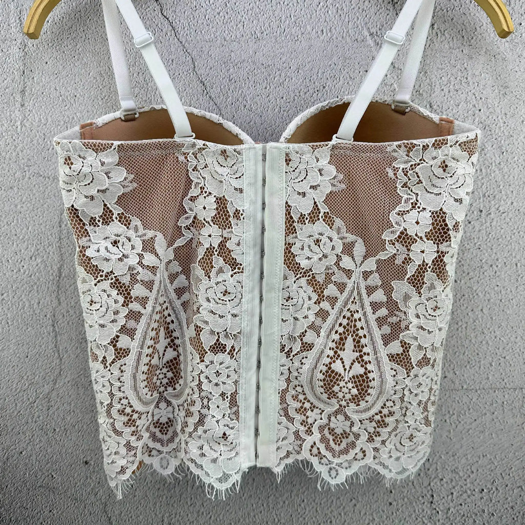 The Versailles Floral Lace Bustier | Sweet Corset Crop Top | Everyday Shaping Top | Parisian Princess