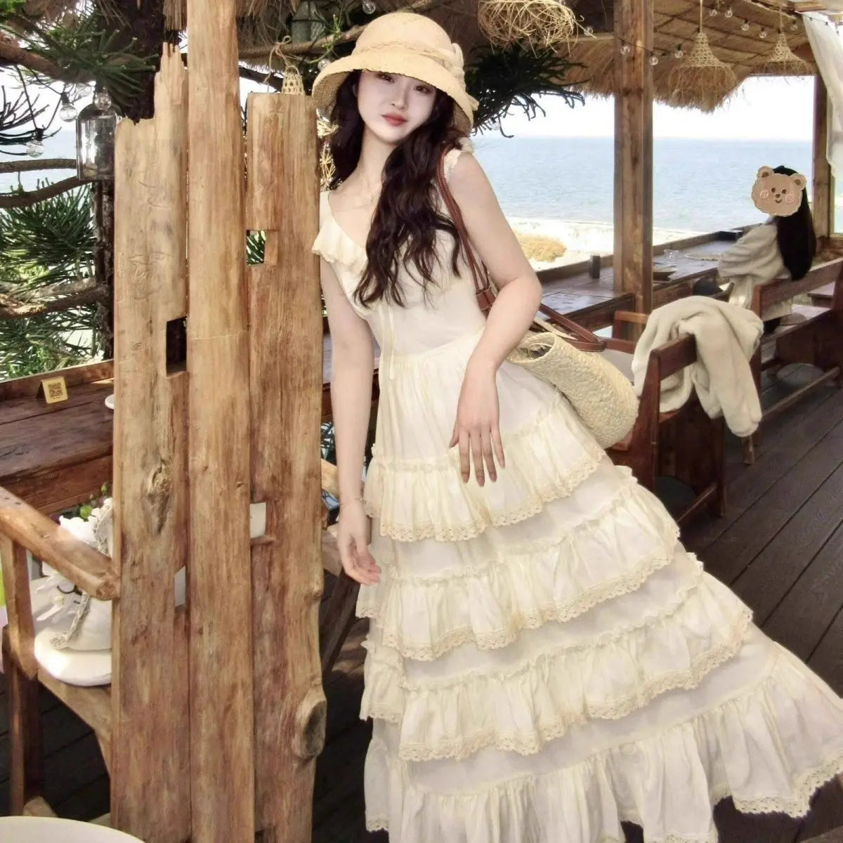 The Riviera Lolita Mini | Sweet Summer Beach Ruffle Dress | Turn-Down Collar Slim A-Line Sundress | Parisian Princess