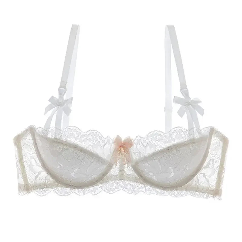 The Versailles Rabbit Ear Lace Bra Set | Half-Cup Push-Up Underwire | French Lace | Parisian Princess