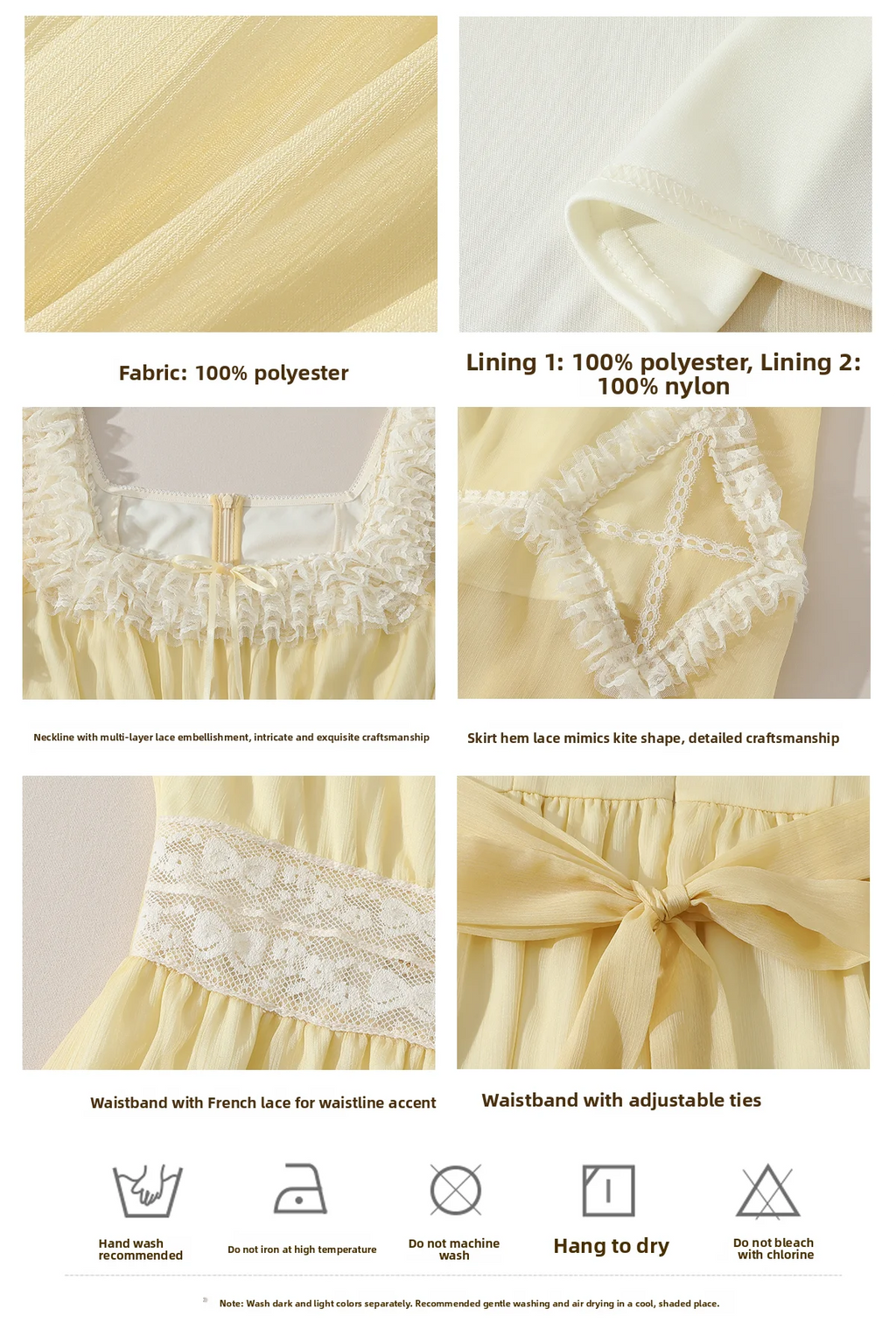 The Provence Lemon Lace Gown | Bubble Sleeve Countryside Midi | Waist-Cinching Princess Dress | Parisian Princess