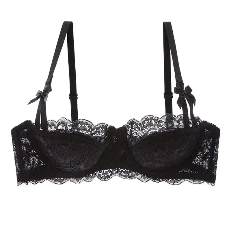 The Versailles Rabbit Ear Lace Bra Set | Half-Cup Push-Up Underwire | French Lace | Parisian Princess