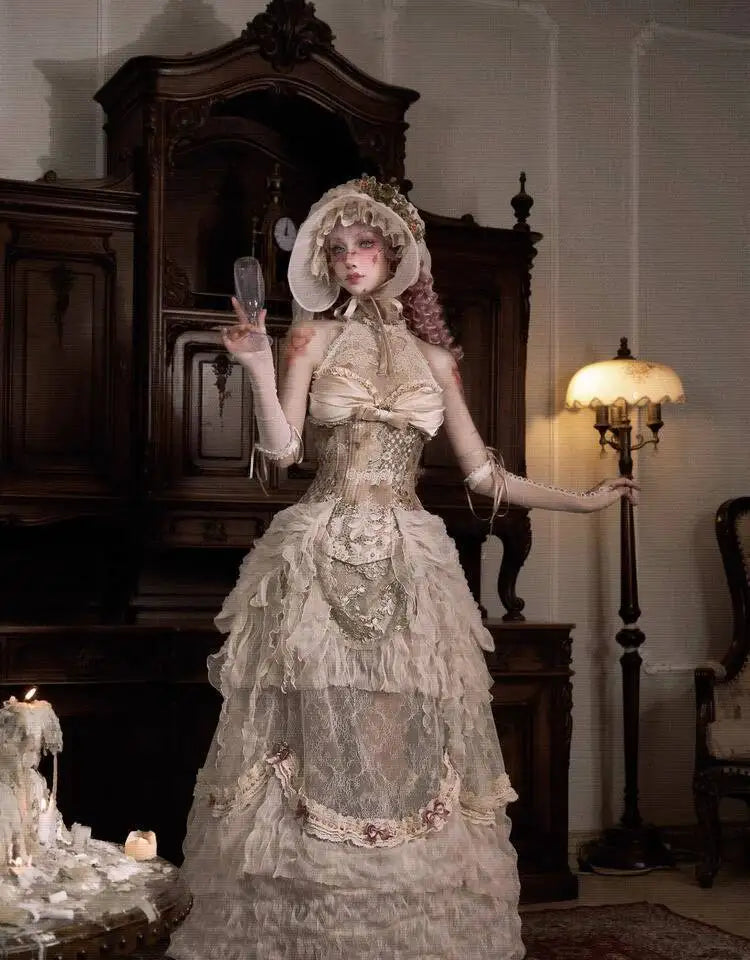 Goddess of Love Venus Lolita Women's Parisian Rococo Retro Elegance Dress Spooky Medieval Sexy Ghost Zombie Dress