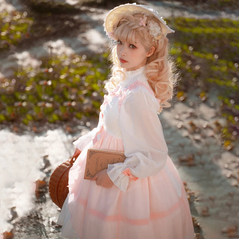 The Sweetheart Rose Suspender Set | Inclusive A-Line Lace Dress & Divine White Blouse | Parisian Plus Collection | Parisian Princess