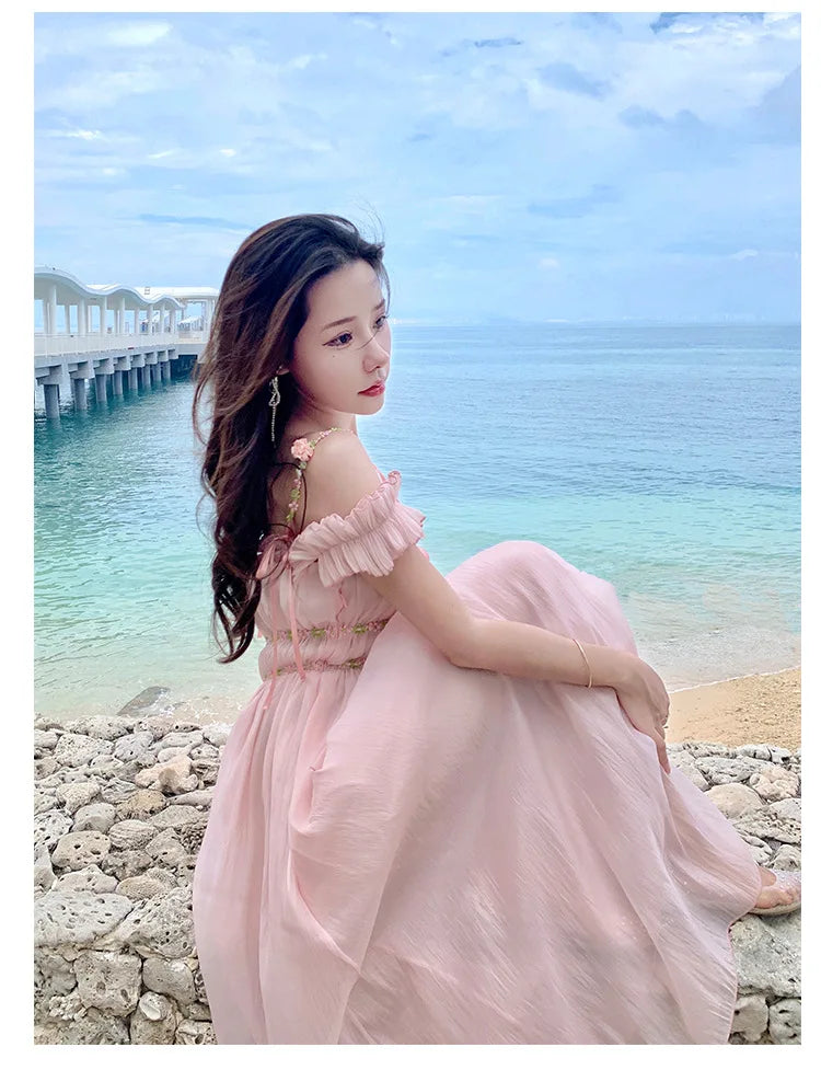 The Romantic "Enchanted" French Long Dress | Sweet Fairy Birthday Gown & Gentle Romantic Style | Parisian Princess