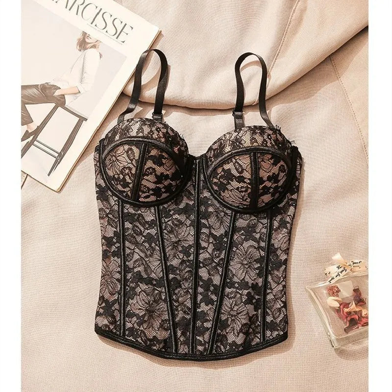 The Versailles Floral Lace Bustier | Sweet Corset Crop Top | Everyday Shaping Top | Parisian Princess