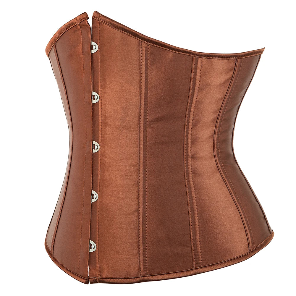 Underbust Corset Sexy Waist Slimming Corset Bustiers Body Shaper for Women Steampunk Lace-up Corset Belt Waist Trainer