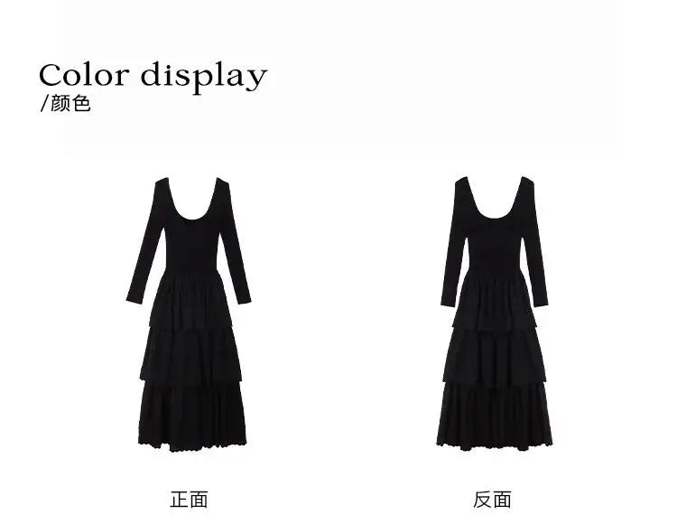 The Tuileries Garden Cake Dress | Long Sleeve Ruched Maxi | French Fairycore Gown | Parisian Princess
