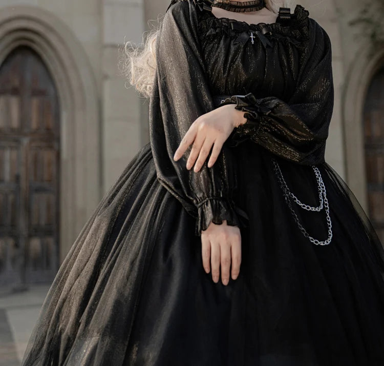 The Aurelia Gothica Gauze Skirt | Hand-Stitched Apricot Maxi | French Flounce Skirt with Ear Fringe | Parisian Princess