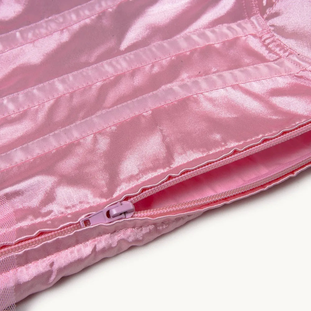 Sexy Lace Overbust Corset Top Women Vintage Satin Bow Bustier Lingerie With Zipper Plus Size Body Shaper Burlesque Corsets