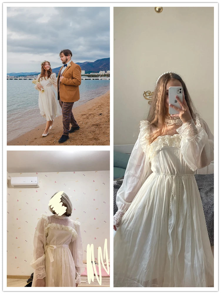French Vintage Women Parisian style wedding dress 60S Clothes Streetwear Prom Dresses летнее вечернееплатье vestidos mujer платье винтаж