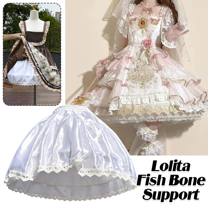 Women Petticoats Victorian Style Lolita Petticoat Underskirt Under The Dress Bridal Crinoline 50cm Cosplay Inner Skirt Support