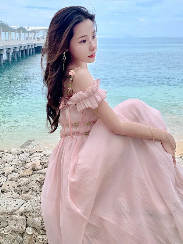 The Romantic "Enchanted" French Long Dress | Sweet Fairy Birthday Gown & Gentle Romantic Style | Parisian Princess