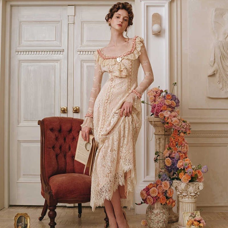 French Fairy Sweet Delicate Lace Princesscore Dress