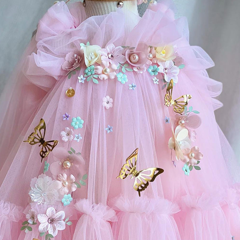 Parisian Baby Princess:  Mesh Puffy Skirt Butterfly Wings Children Princess Dress
