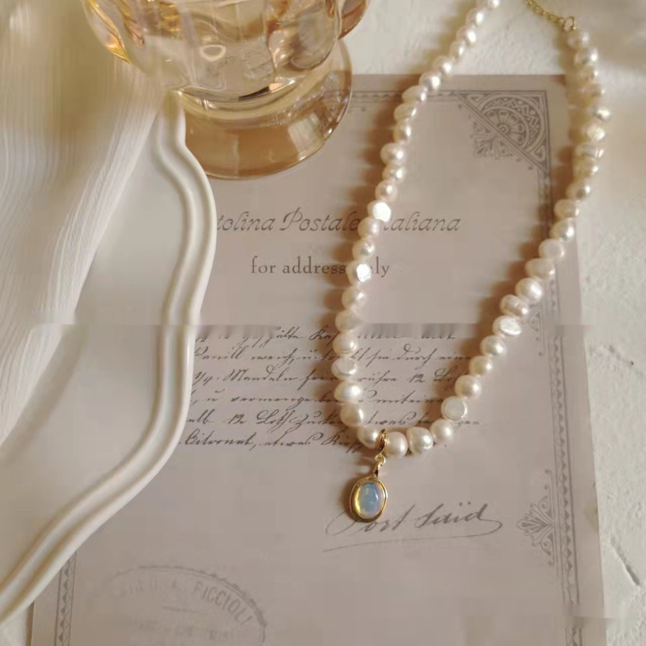 French Court Vintage Pearl Necklace Temperament Wild