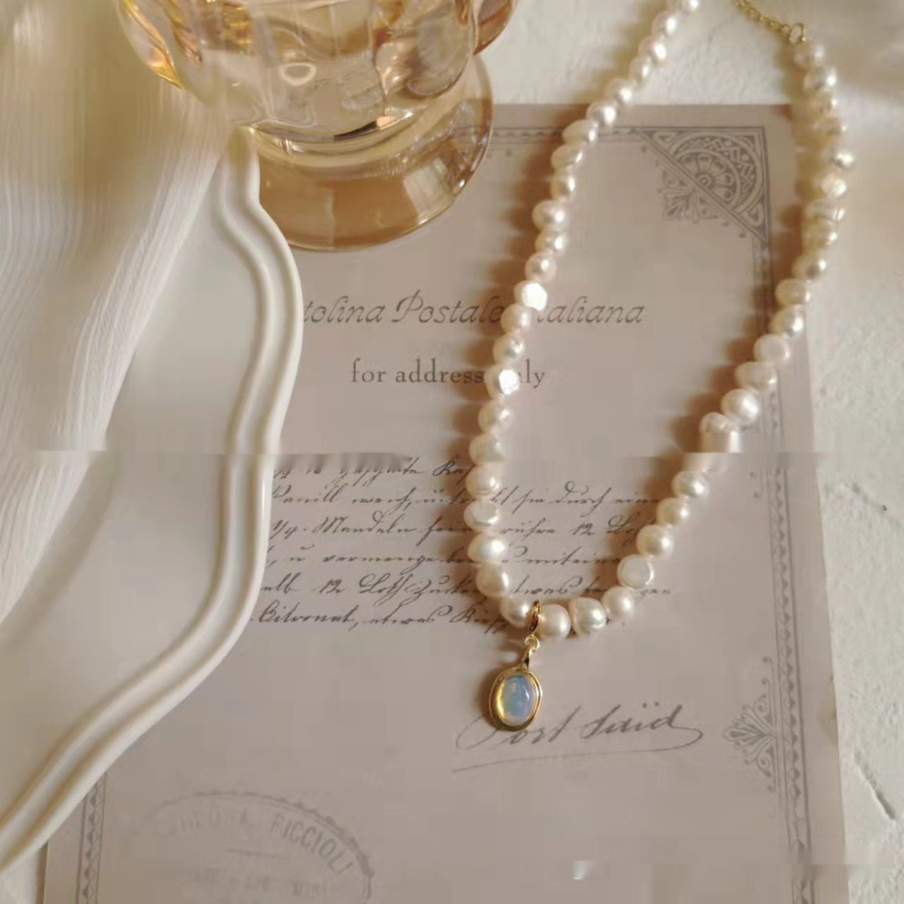 French Court Vintage Pearl Necklace Temperament Wild