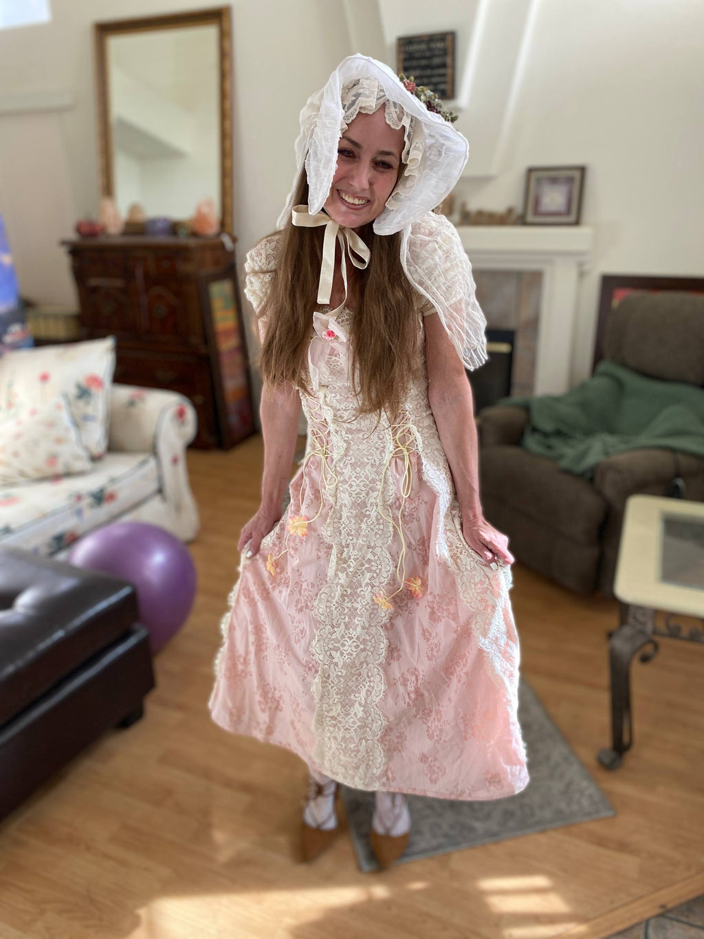 The Heirloom Floral Lace Bonnet | European Retro Sweet Lolita Hat | Trailing Mesh Ribbon Headwear | Parisian Princess